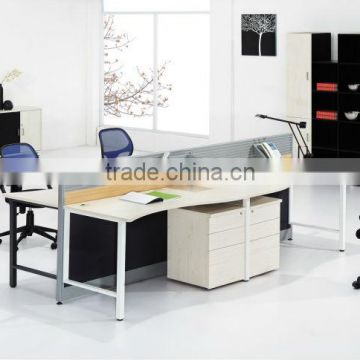 Modern cubicle designs wooden partition four people office workstation