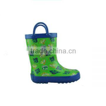 Kids cartoon back pull tab rubber rain boots