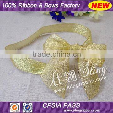 Wholesale Medium Size Golden Metallic Pre-made Bows