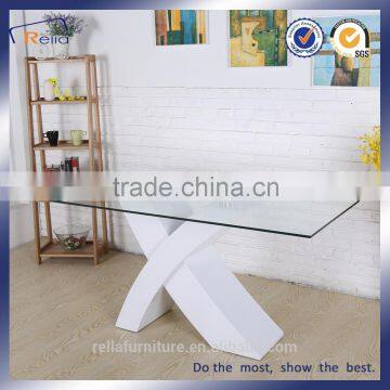 Hot Sale Glass Top With Wooden Frame Dining Room Tables