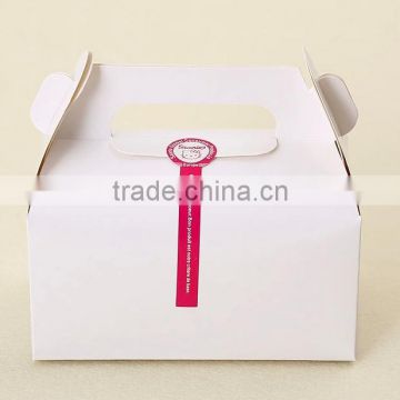 cheap 350g large big white kraft paper cake box with handle cracker box