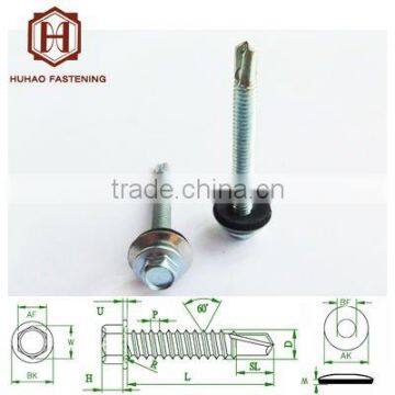 galvanized self-drilling screw hex flange head with washer wood screw decorative screw drill furniture fastener screw