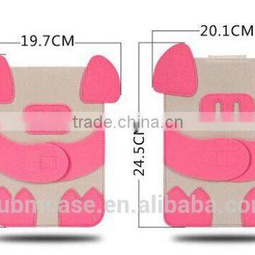 Red Color 7.9 Inch Wool Felt Tablet Case Cute Cartoon Pig Bag Tablet Sleeve Tablet Pouch photo-5