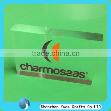 custom made printed logo block transparent acrylic block wholesale