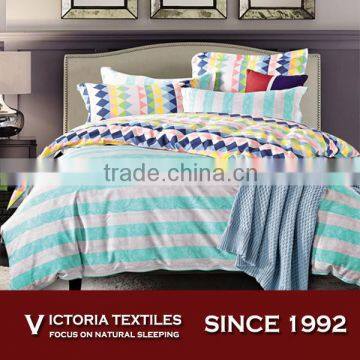 Brand New Gray Grey Green Stripe Duvet Cover Set With Rainbow Sheets Set