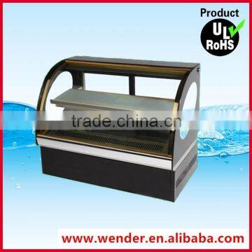 New style golden frame counter top commercial bakery refrigerator showcase