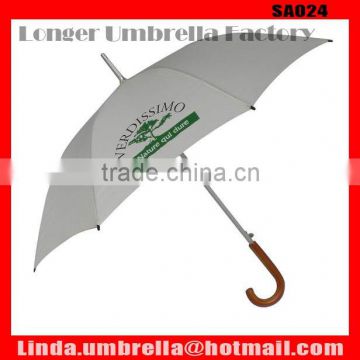 [SA011]Aluminum shaft,wooden handle, promotional straight umbrella