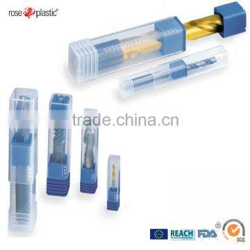 PP clear transparent plastic tube for milling cutter packaging with center adapter and end adapter TPK