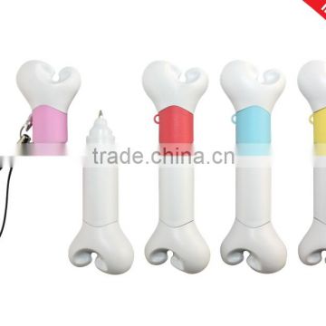 cute white barrel bone shape pen/plastic bone pen