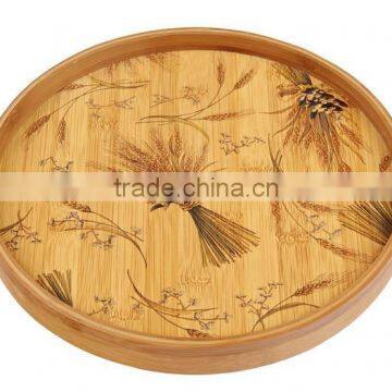 LC-9/Round Bamboo Serving Tray/Bamboo Tray For Tableware Kitchenware
