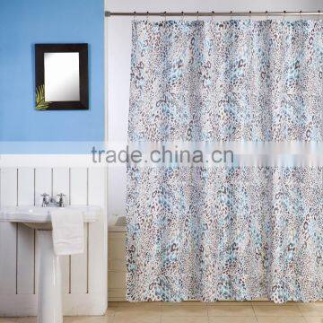 1PC WAFFLE PRINTED SHOWER CURTAIN WITH RINGS FANCY DESIGN