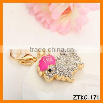 2014 Rhinestone Sheep Cute Animal Keychain , Bag Pendant ZTKC-171