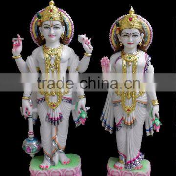 Hindu God Marble Vishnu Lakshmi Statue