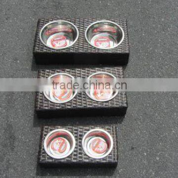 Double Size Rattan Pet Bowl Frame photo-2