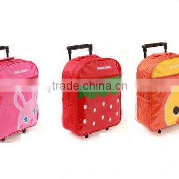 popular cartoon kids school bag with wheels kids trolley bag