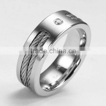 Titanium Men Womens Wedding Band Engagement Stainless Steel Inlay Silver Ring