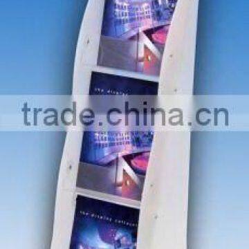 floor Brochure Stand Acrylic Brochure Display Stand with 3 compartments