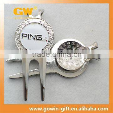 Custom silver metal golf divot tools