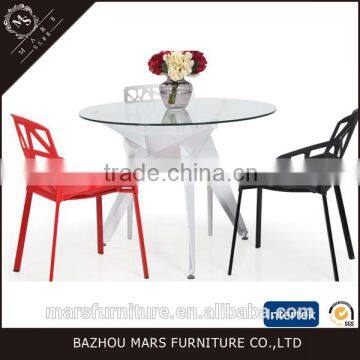 Round Glass Table With Metal Legs photo-3