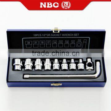 10 Pieces 12.5mm Series Socket Wrench Tools Set