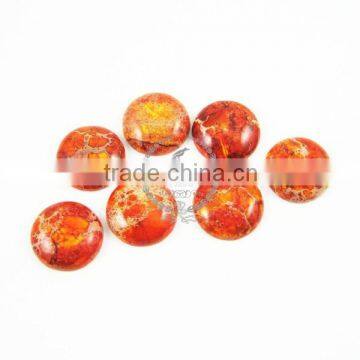 20mm round orange imperial jasper cabochon beads,gemstone pendant cabochon stone beads set 4110016