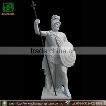 Life-size White Marble Roman Soldier Statue