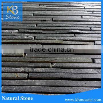 Tumbled random strip turkey marble mosaic black mosaic tile