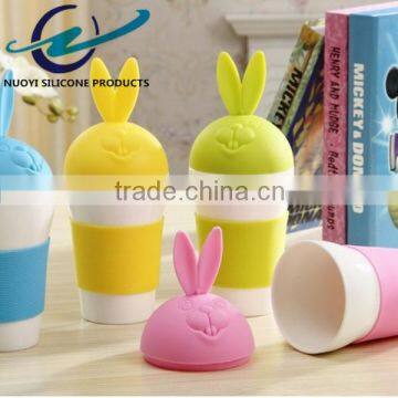 lovely cartoon rabbit set Silicone cup Sleeve