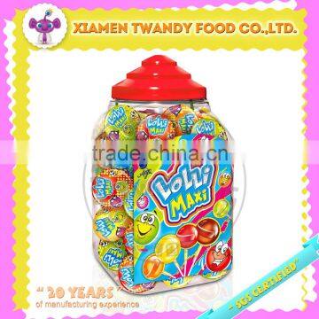 LOLLI MAXI assorted fruity jar packing lollipop