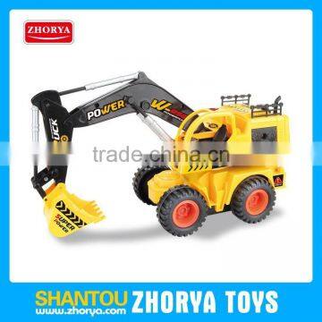 HQ 2 language packaging 5 channel rc engineering digger remote control emluator construction car with light & rotation