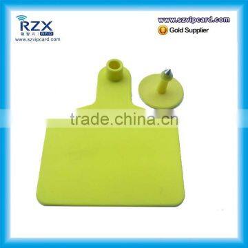 PE material yellow color cattle ear tag for sheep farm managment