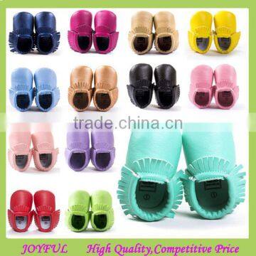 Hot sale new fashion high quality soft newborn leather baby moccasins