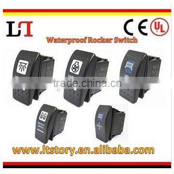 Waterproof On-off-on Rocker Switch Illuminated