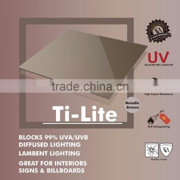 TiO2 Opaque Lower Temp Plastic Polycarbonate Solid Flat sheet (Ti-Lite Metallic Bronze Solid Flat)