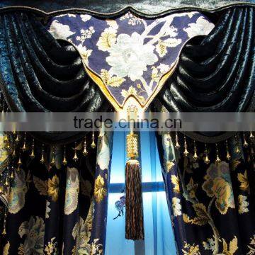 Noble Luxury Design Embroidery Ready Made Curtain With Valance and Sheer Set photo-3