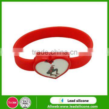 High Quality Cheap Debossed Silicone Wristbands/ Custom Silicone Heart Watch Bracelets photo-2