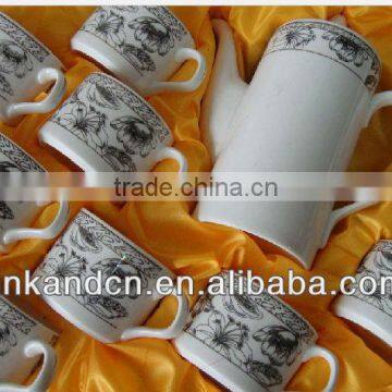 Haonai KC-00905 ceramic tea pot set with decal