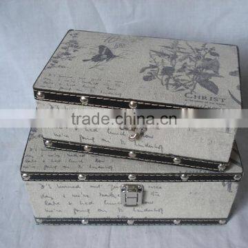 Eiffel Tower Design Set 2 Linen Printing Storage Box photo-2