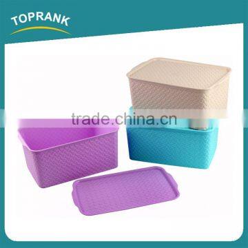 Toprank Different Size Design Pattern Home Living Plastic Storage Organizer Clothes Storage Box Container With Lid photo-3