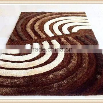 Thick Vibrant Blue 3D Style Floral Sparkle Mat Deep Glossy Shag Pile Floor Rugs photo-2