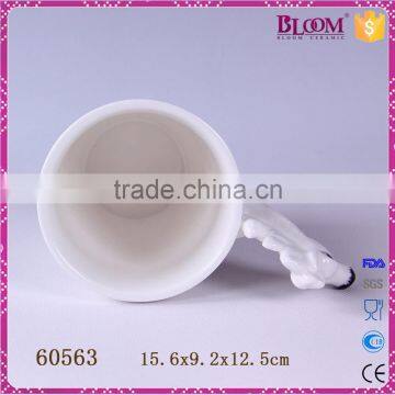 Modern Simple Ceramic Horse Animal White Coffee Mug photo-5