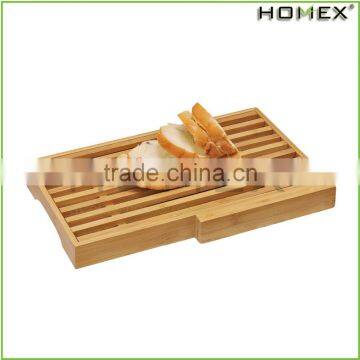 Bamboo Bread Slicer Bread Cutting Board with Knife Homex BSCI/Factory