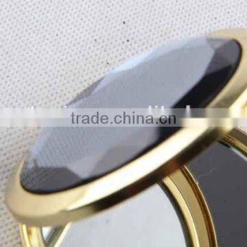 Flip Type Metal Gemstone Shaped Round Mirror With Snap Hook/mirror photo-2