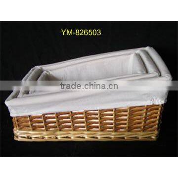 2016 cheap wicker storage baskets with lining