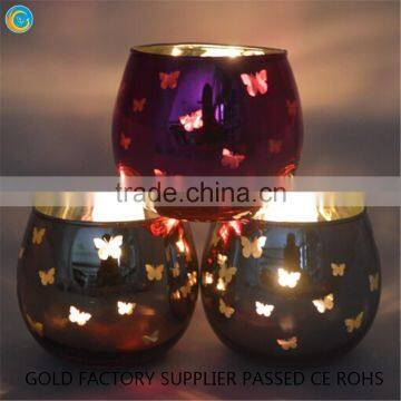 Home Decoration Amber Butterfly Candle Holder photo-4