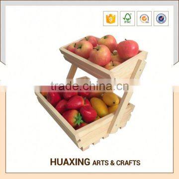 Large Capacity Decorative Kitchen Wooden Fruit Basket Stand photo-2