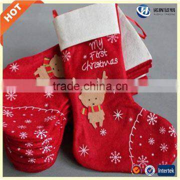 2016 best price white yellow pink christmas stocking in christmas decoration supplies