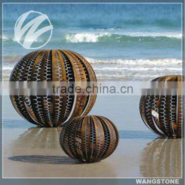 Beach Hollow Corten Steel Sphere Sculpture for Ourdoor Decoration