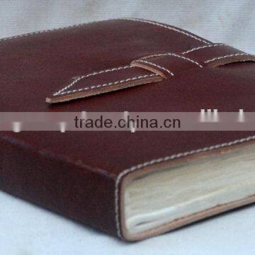 Handmade Genuine Plain With Belt Leather Journal photo-3