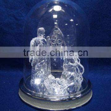 Acrylic Christmas Hanging Ball Baby Blocks Decorations with Color Changing LED